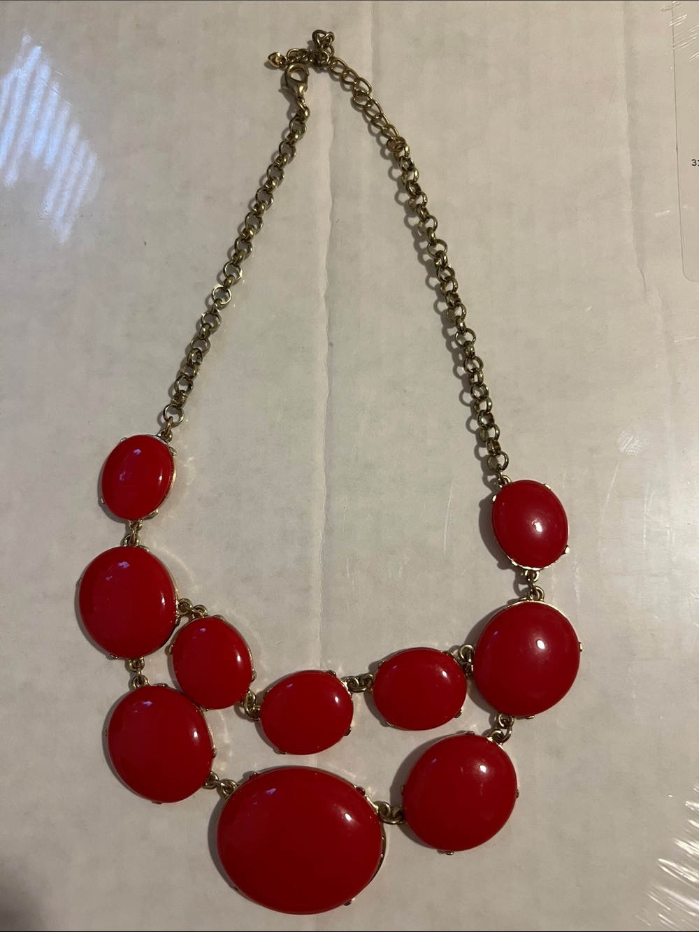 Red statement necklace